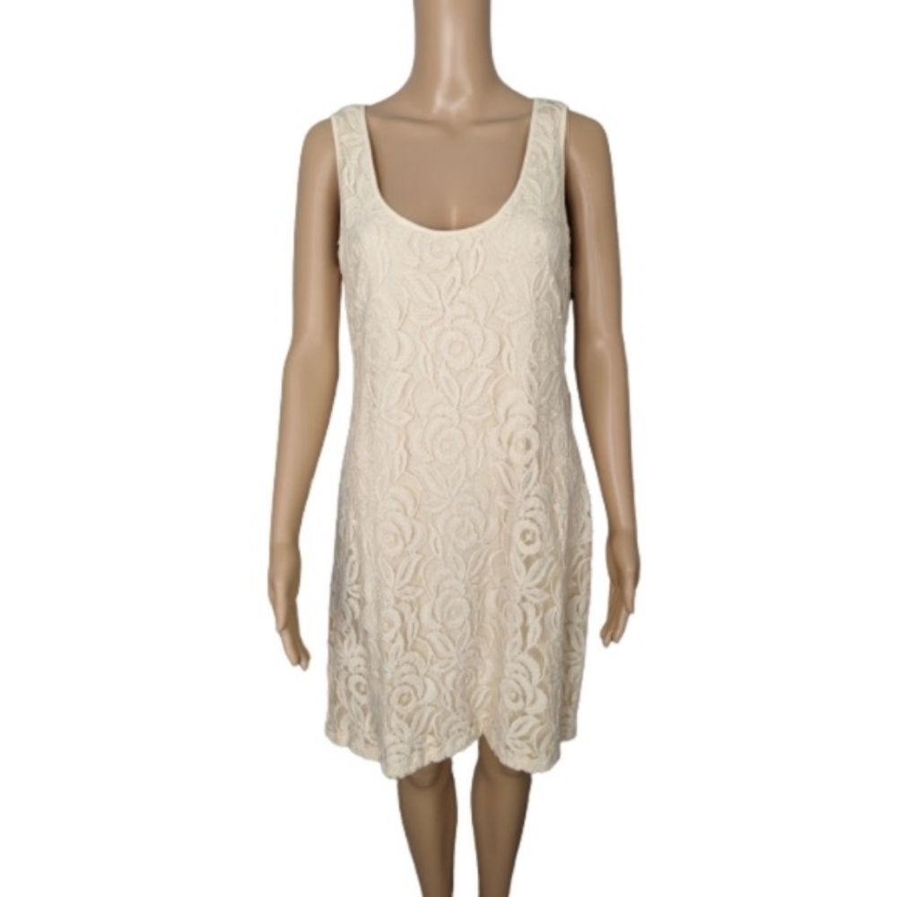 Calvin Klein Cream Lace Sheath Dress 12